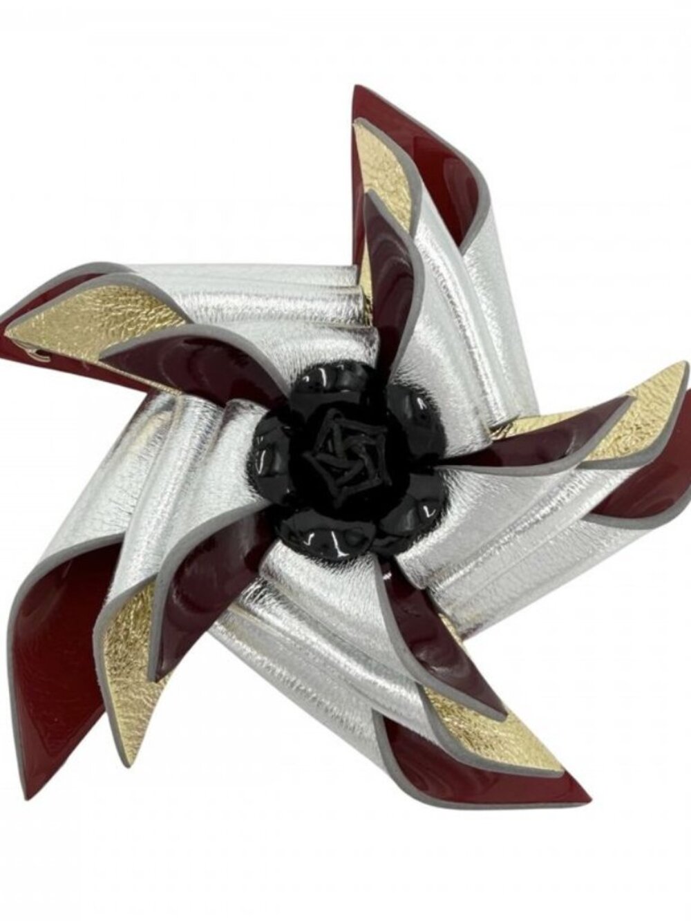 Chanel Brooch Camellia Flower CC Logo Corsage Silver